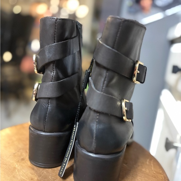 Elegant Women's Brown Ankle Boots with Buckle Detail - Picture 5 of 16